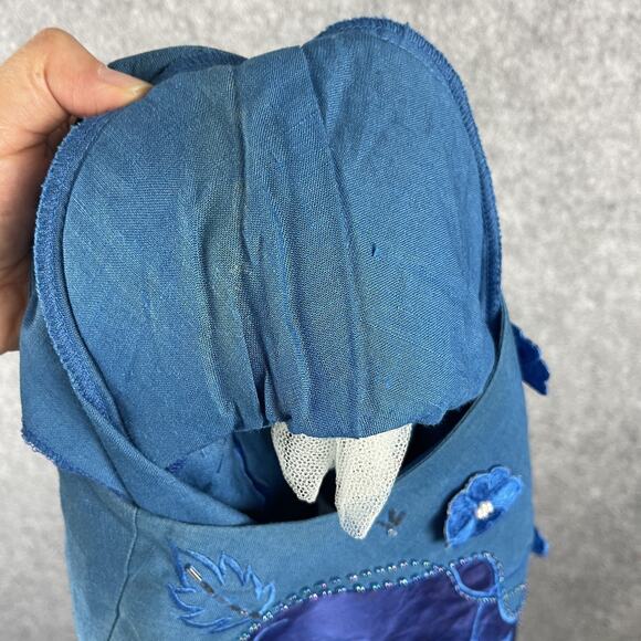 Vintage Bellino Paris Mode Top Womens 14 Blue Ramie Embroidered Beaded Applique - Picture 13 of 14